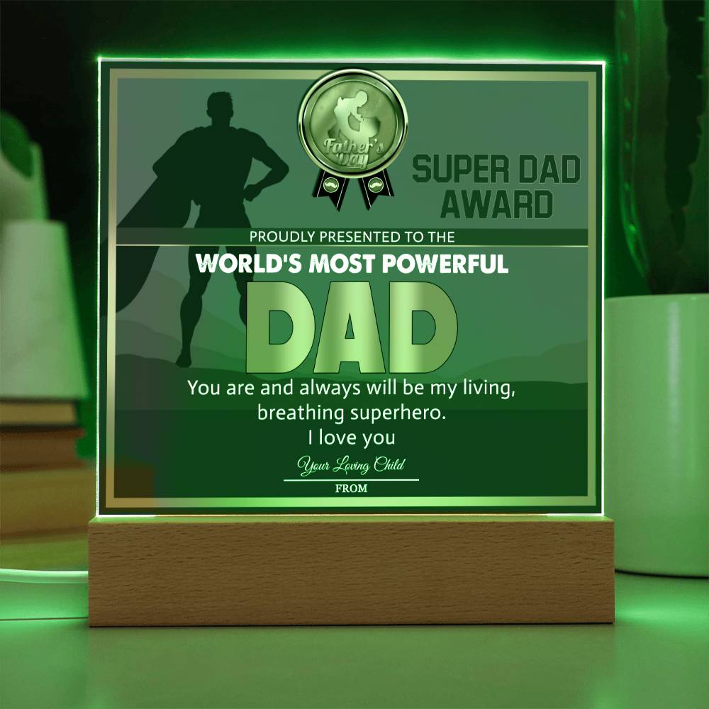 Dad Gift-Super Dad Award Acrylic Plaque