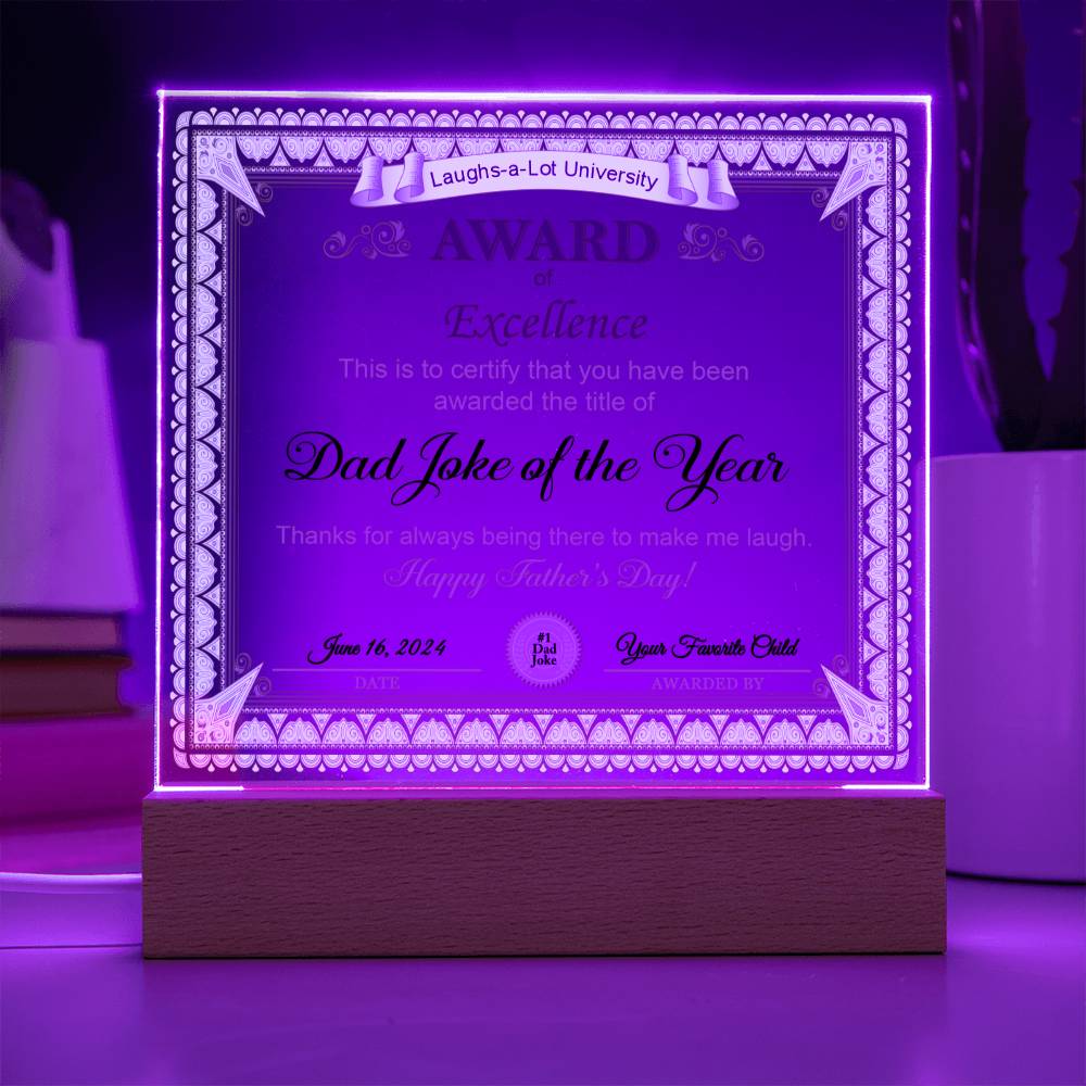 Dad Gift-Award of Excellence-Acrylic Plaque
