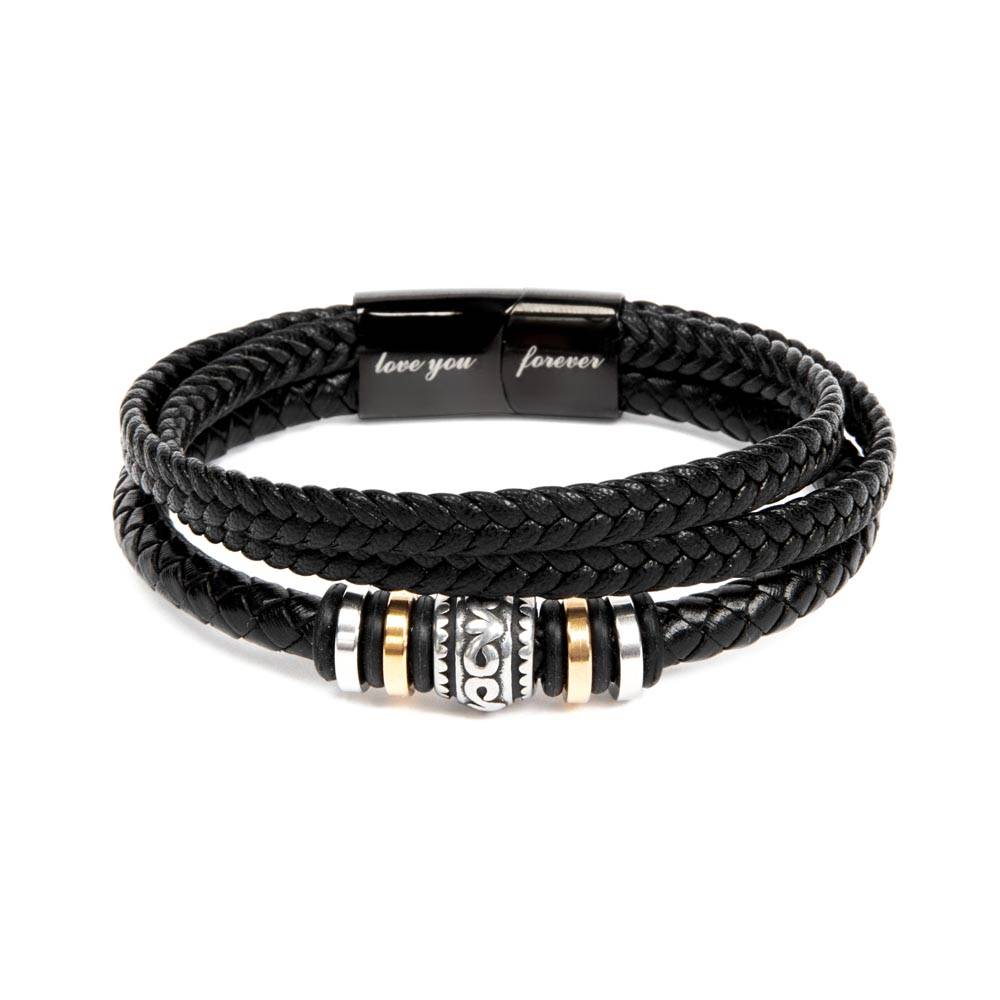 Dad Love You Forever Mens Braided Bracelet Gift - An Anchor