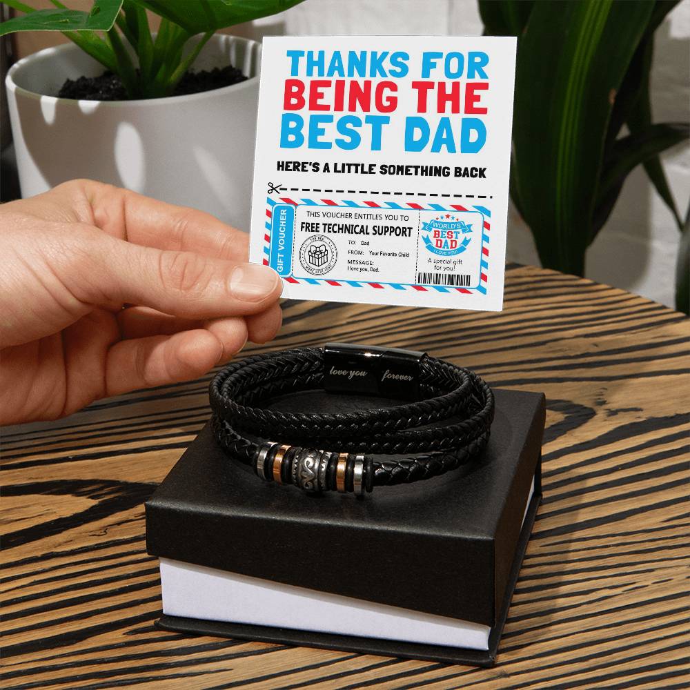 Gift For Dad - Love You Forever Bracelet - Best Dad Gift Voucher