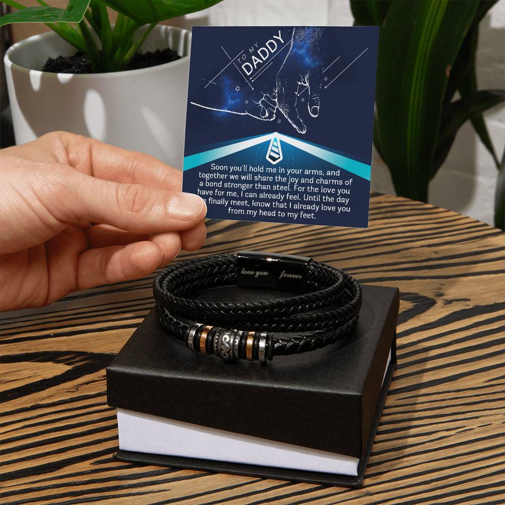 Dad To Be Bracelet Gift - A Bond Stronger Than Steel