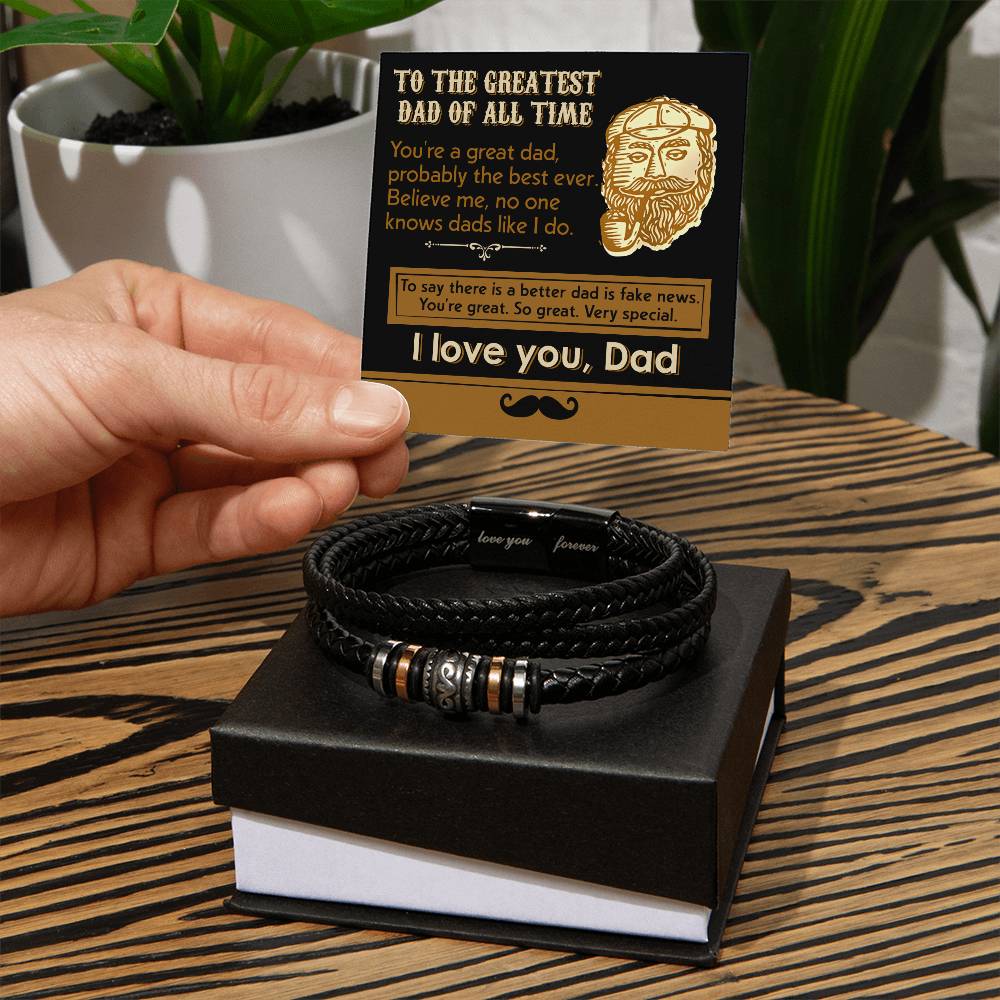 Gift For Dad - Love You Forever Bracelet - You're The Best