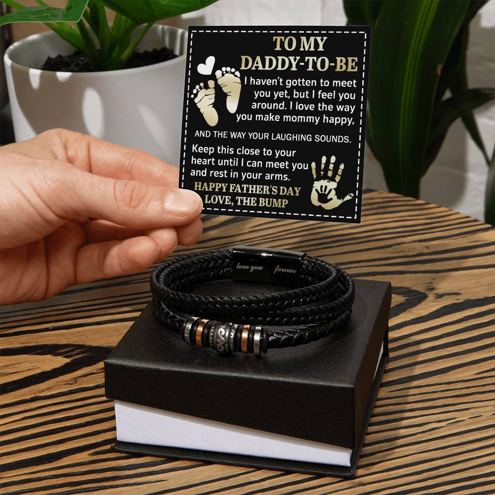Daddy To Be Mens Braided "Love You Forever" Bracelet - I Feel You Around