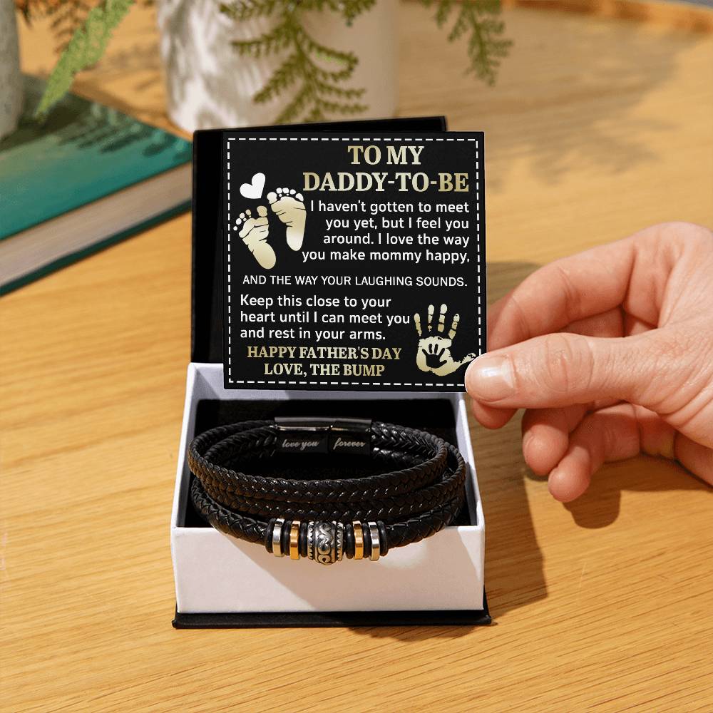 Daddy To Be Mens Braided "Love You Forever" Bracelet - I Feel You Around