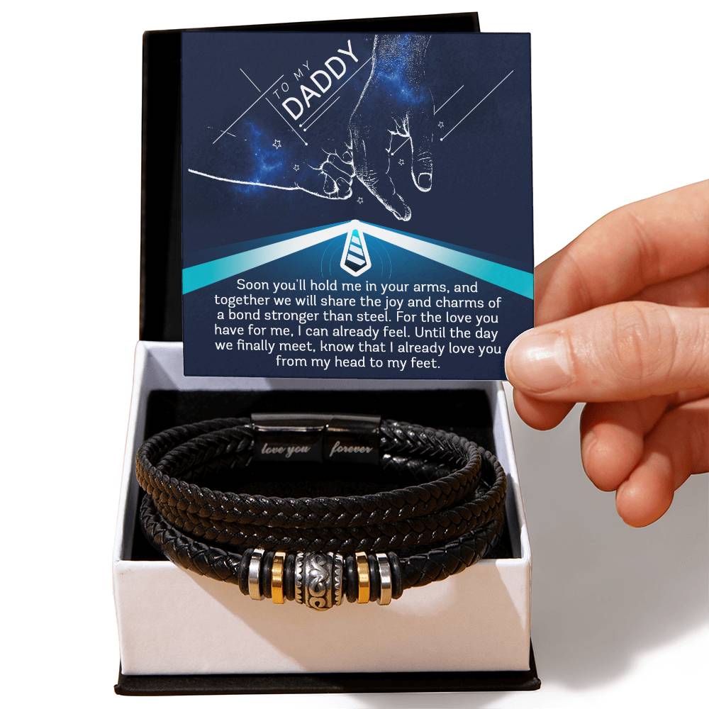 Dad To Be Bracelet Gift - A Bond Stronger Than Steel