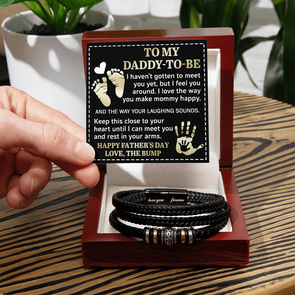 Daddy To Be Mens Braided "Love You Forever" Bracelet - I Feel You Around
