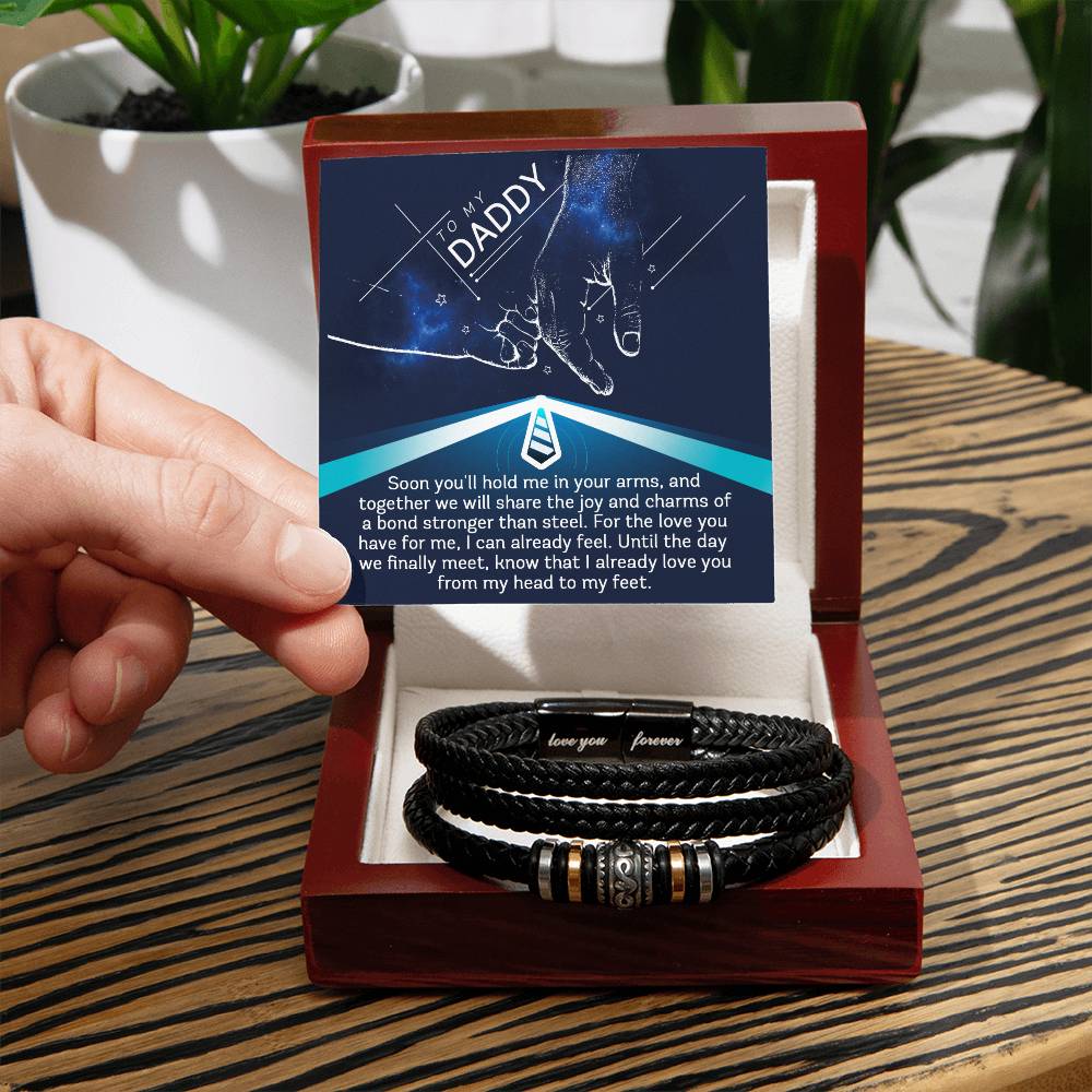 Dad To Be Bracelet Gift - A Bond Stronger Than Steel