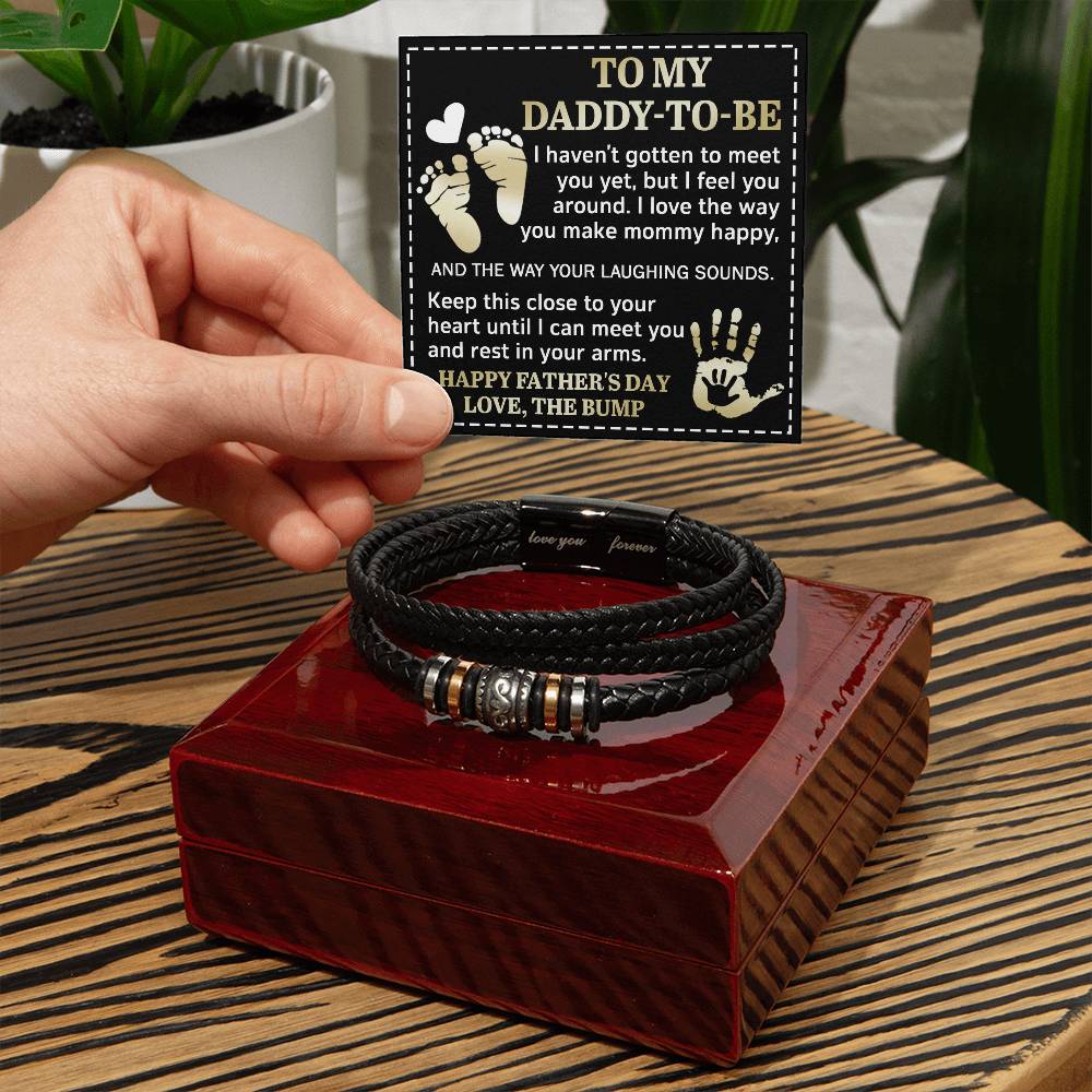 Daddy To Be Mens Braided "Love You Forever" Bracelet - I Feel You Around