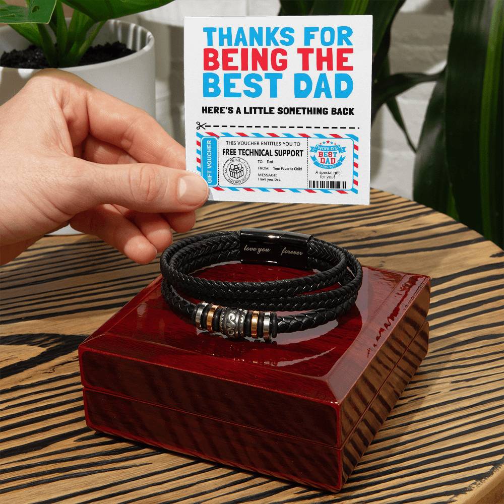 Gift For Dad - Love You Forever Bracelet - Best Dad Gift Voucher