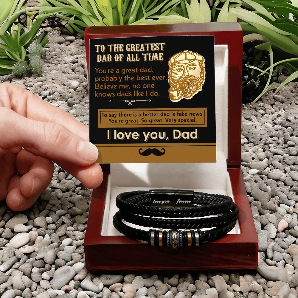 Gift For Dad - Love You Forever Bracelet - You're The Best