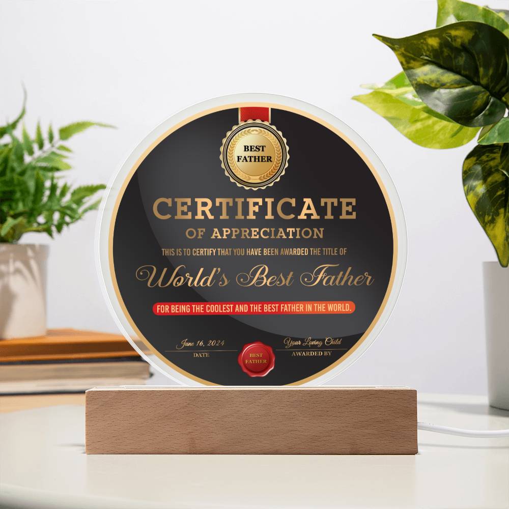 Dad Gift-The Best Father Acrylic Plaque