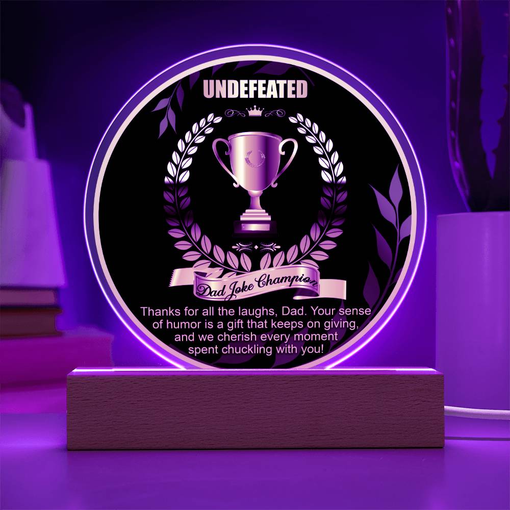 Funny Dad Gift-Dad The Joke Champion Acrylic Plaque