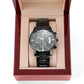 To My Son - Mens Black Wrist Watch with Mahogany Box and Message Card - Be My Son