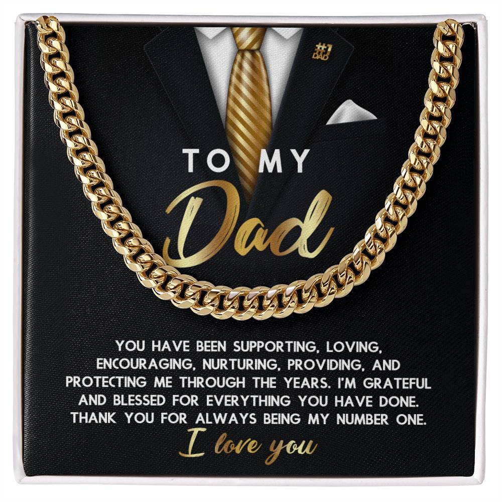 Dad Cuban Link Chain Necklace Gift - Through The Years