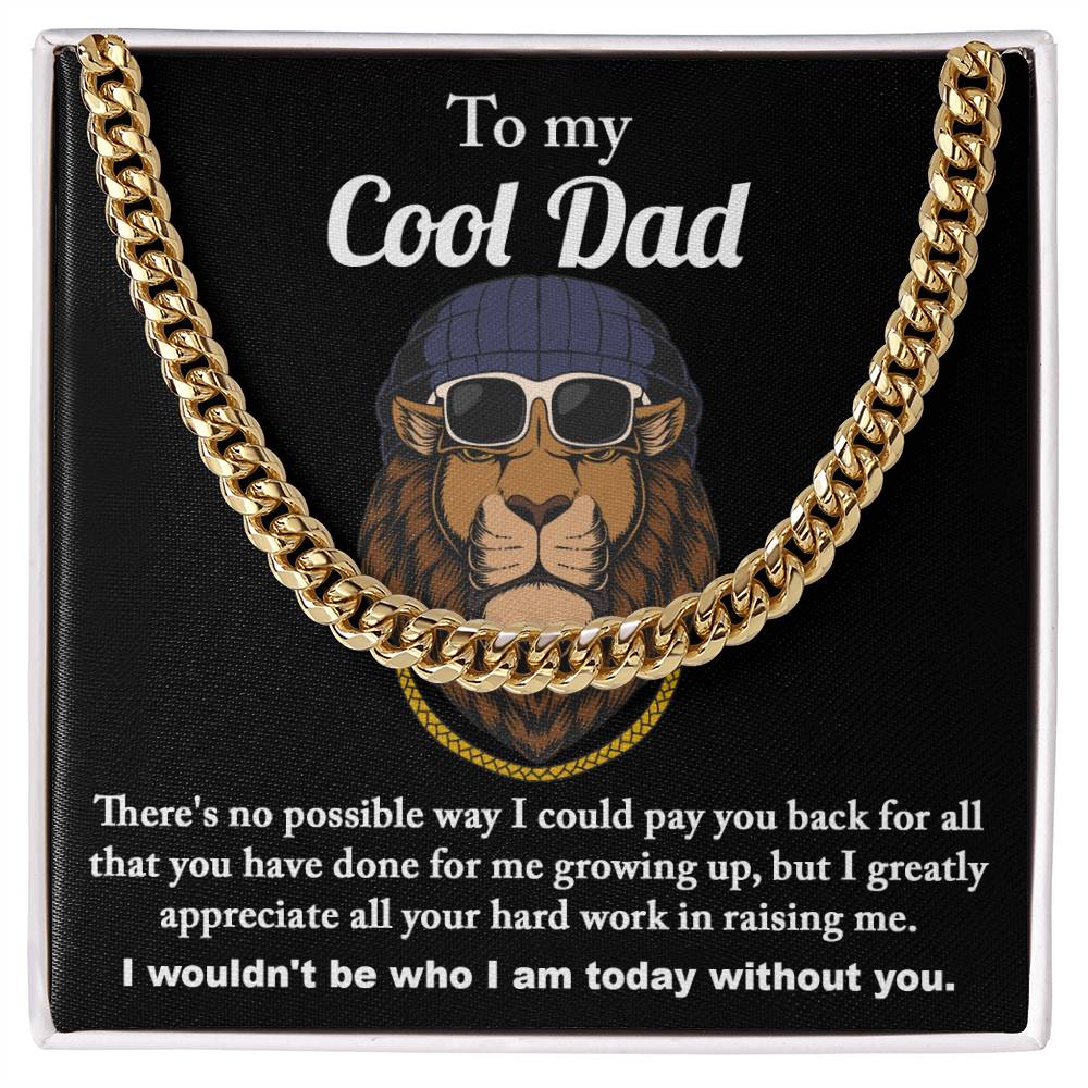 Dad Cuban Link Chain Necklace Gift - Cool Dad
