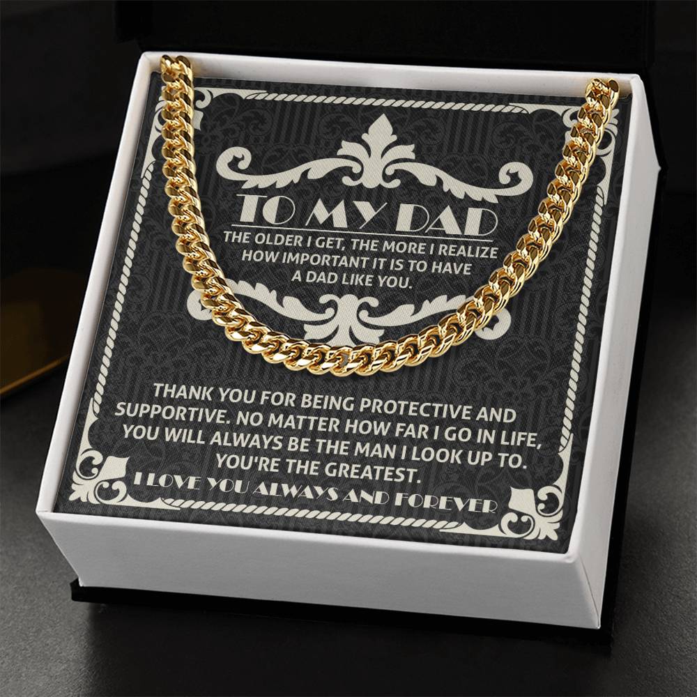 Dad Cuban Link Chain Necklace Gift - A Dad Like You