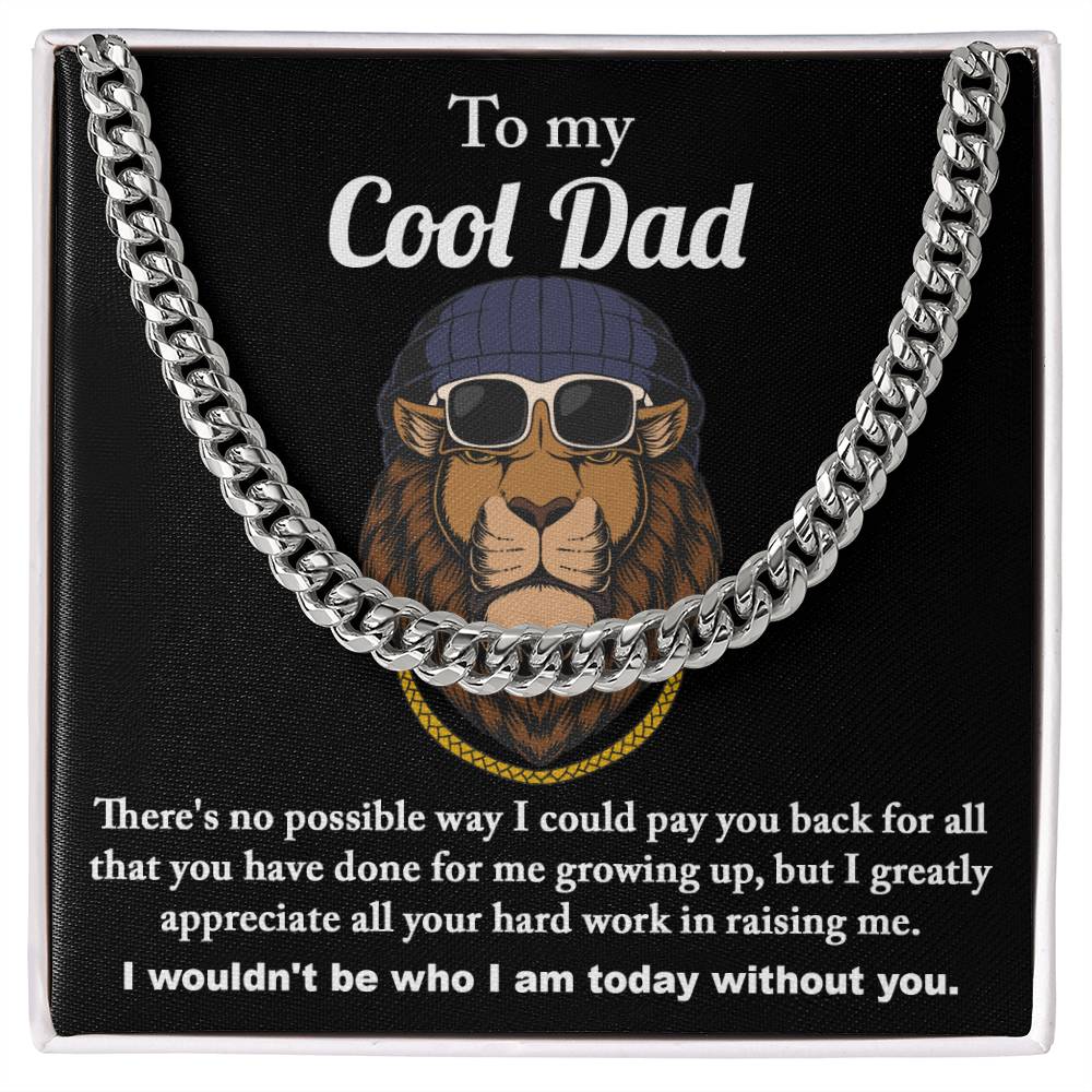 Dad Cuban Link Chain Necklace Gift - Cool Dad