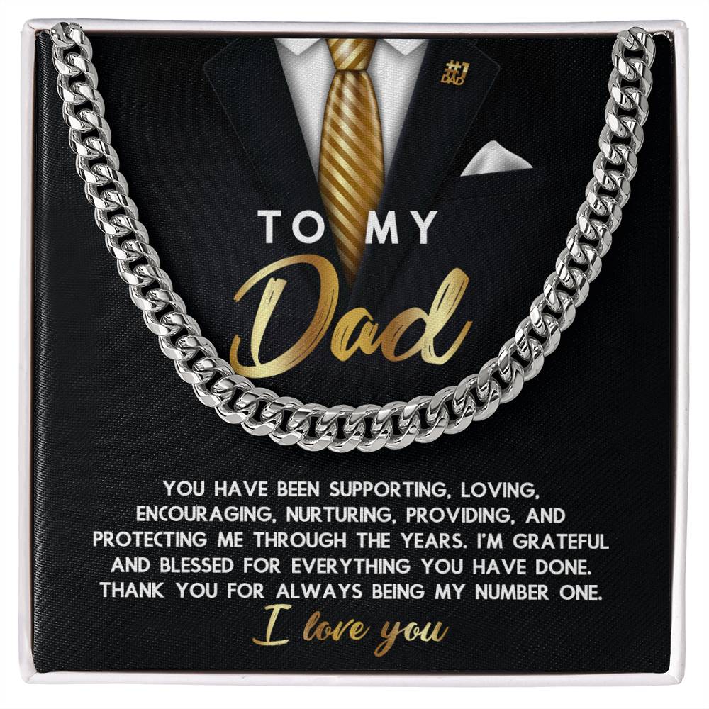 Dad Cuban Link Chain Necklace Gift - Through The Years