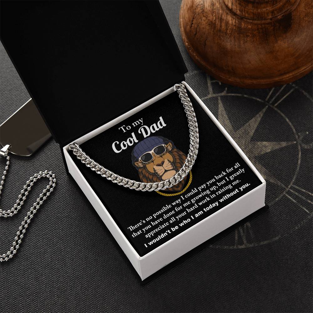 Dad Cuban Link Chain Necklace Gift - Cool Dad