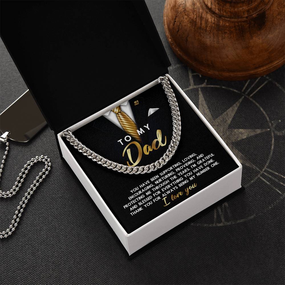 Dad Cuban Link Chain Necklace Gift - Through The Years