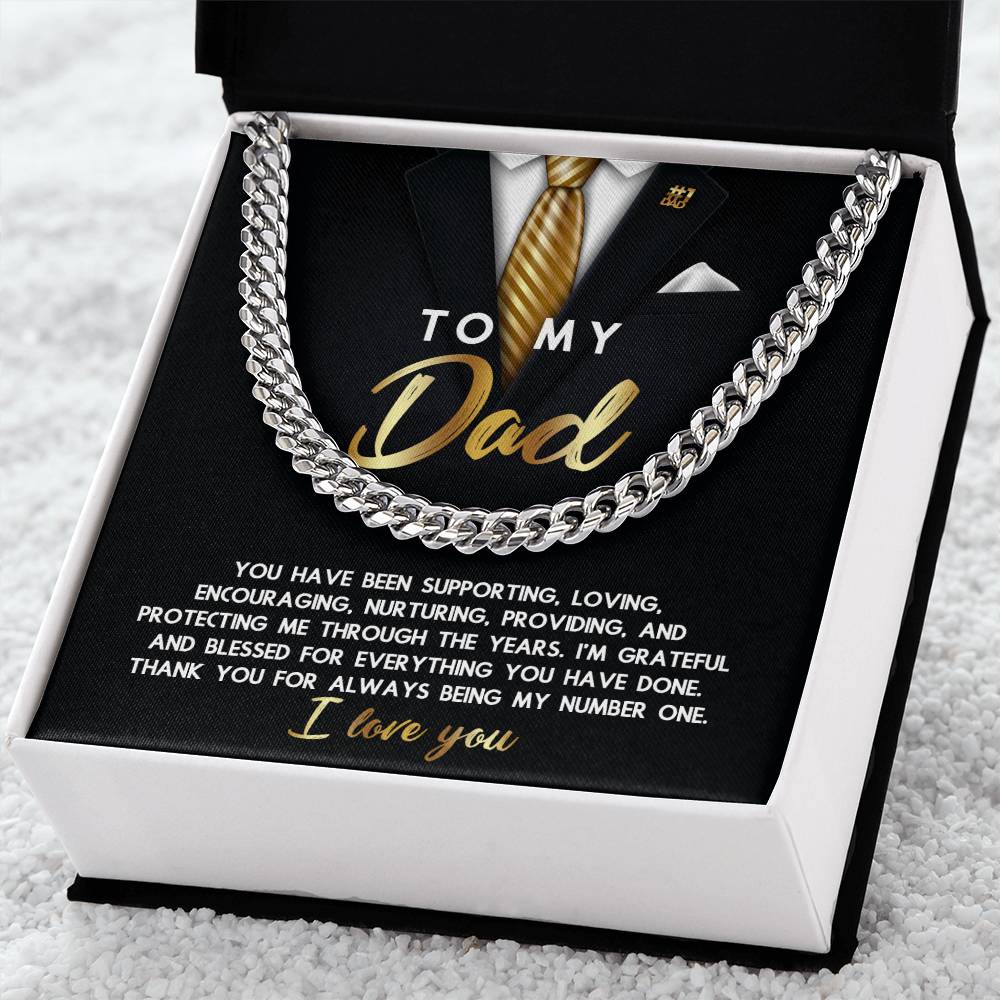 Dad Cuban Link Chain Necklace Gift - Through The Years