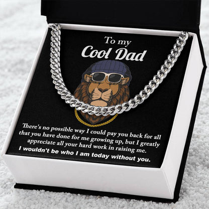 Dad Cuban Link Chain Necklace Gift - Cool Dad