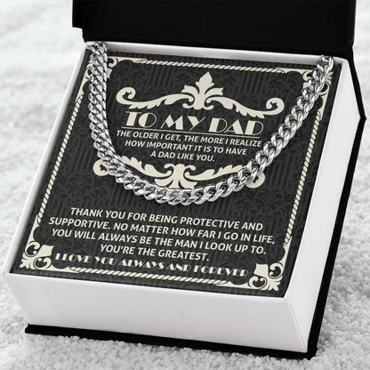 Dad Cuban Link Chain Necklace Gift - A Dad Like You