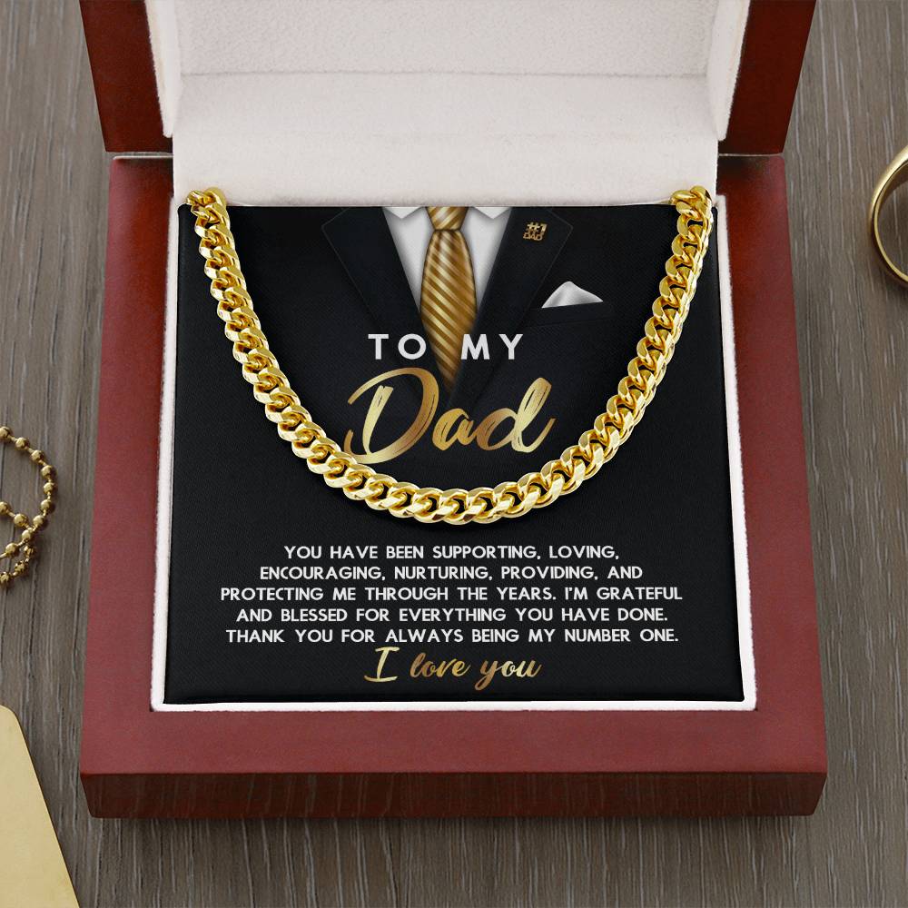 Dad Cuban Link Chain Necklace Gift - Through The Years