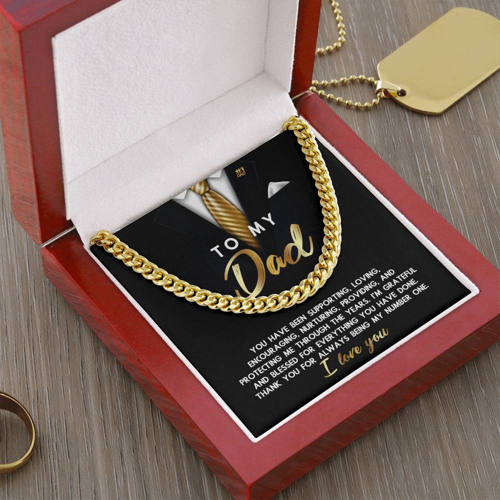 Dad Cuban Link Chain Necklace Gift - Through The Years
