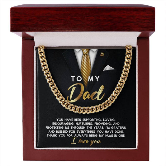 Dad Cuban Link Chain Necklace Gift - Through The Years