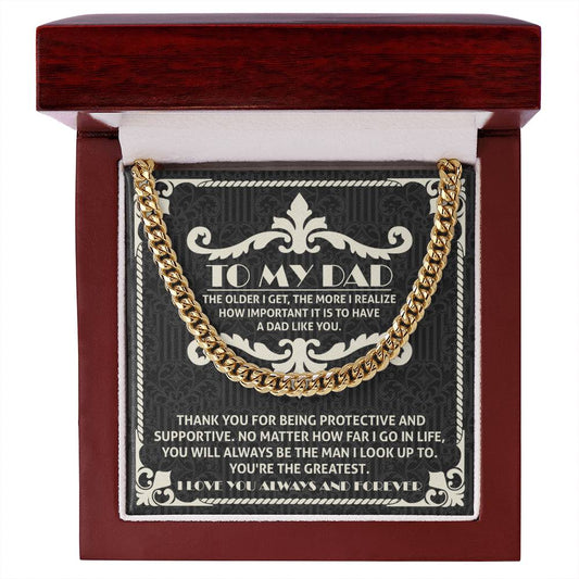 Dad Cuban Link Chain Necklace Gift - A Dad Like You