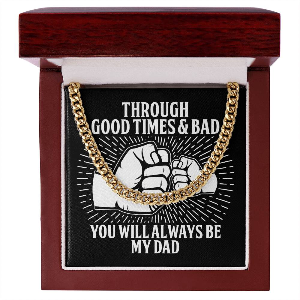 Dad Cuban Link Chain Necklace Gift - Always Be My Dad