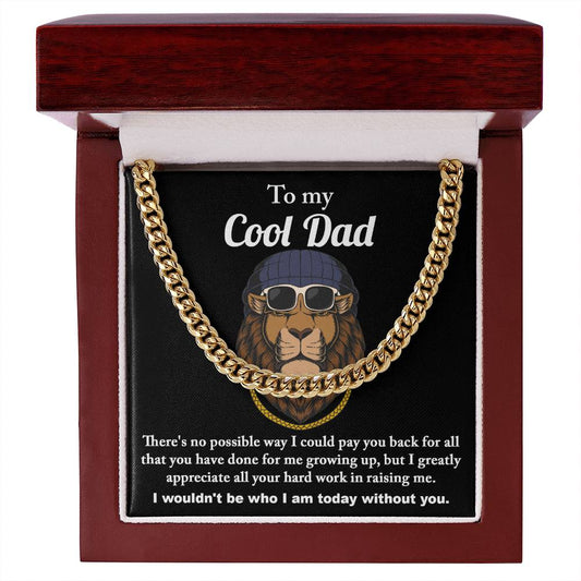 Dad Cuban Link Chain Necklace Gift - Cool Dad