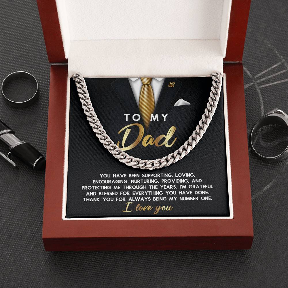 Dad Cuban Link Chain Necklace Gift - Through The Years