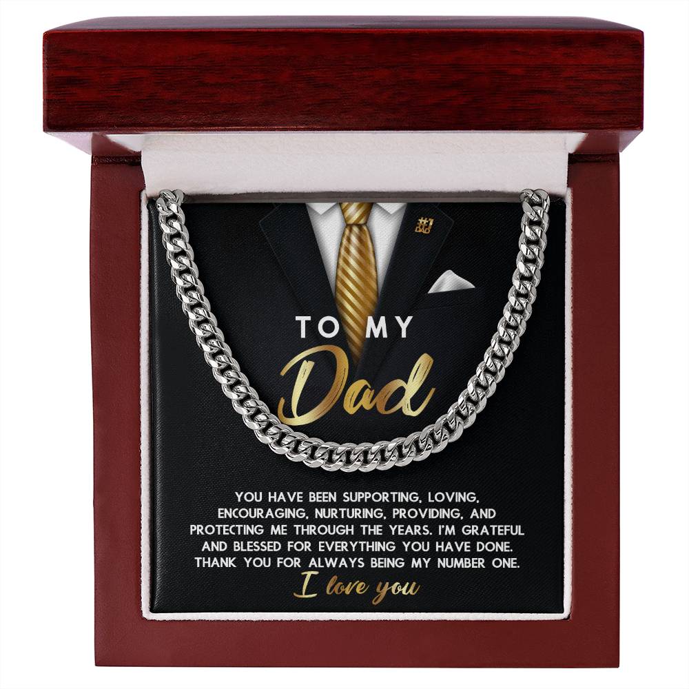 Dad Cuban Link Chain Necklace Gift - Through The Years