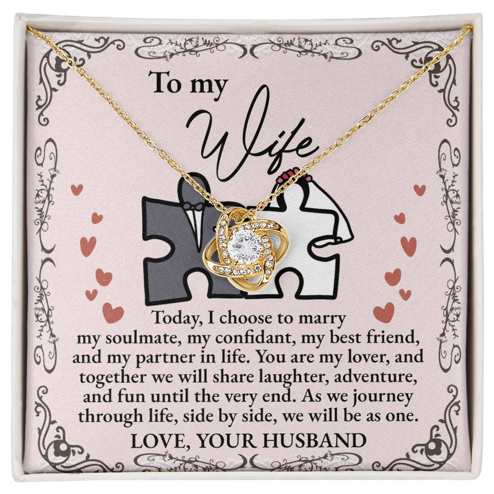 To My Wife - Love Knot  Necklace - Be As One