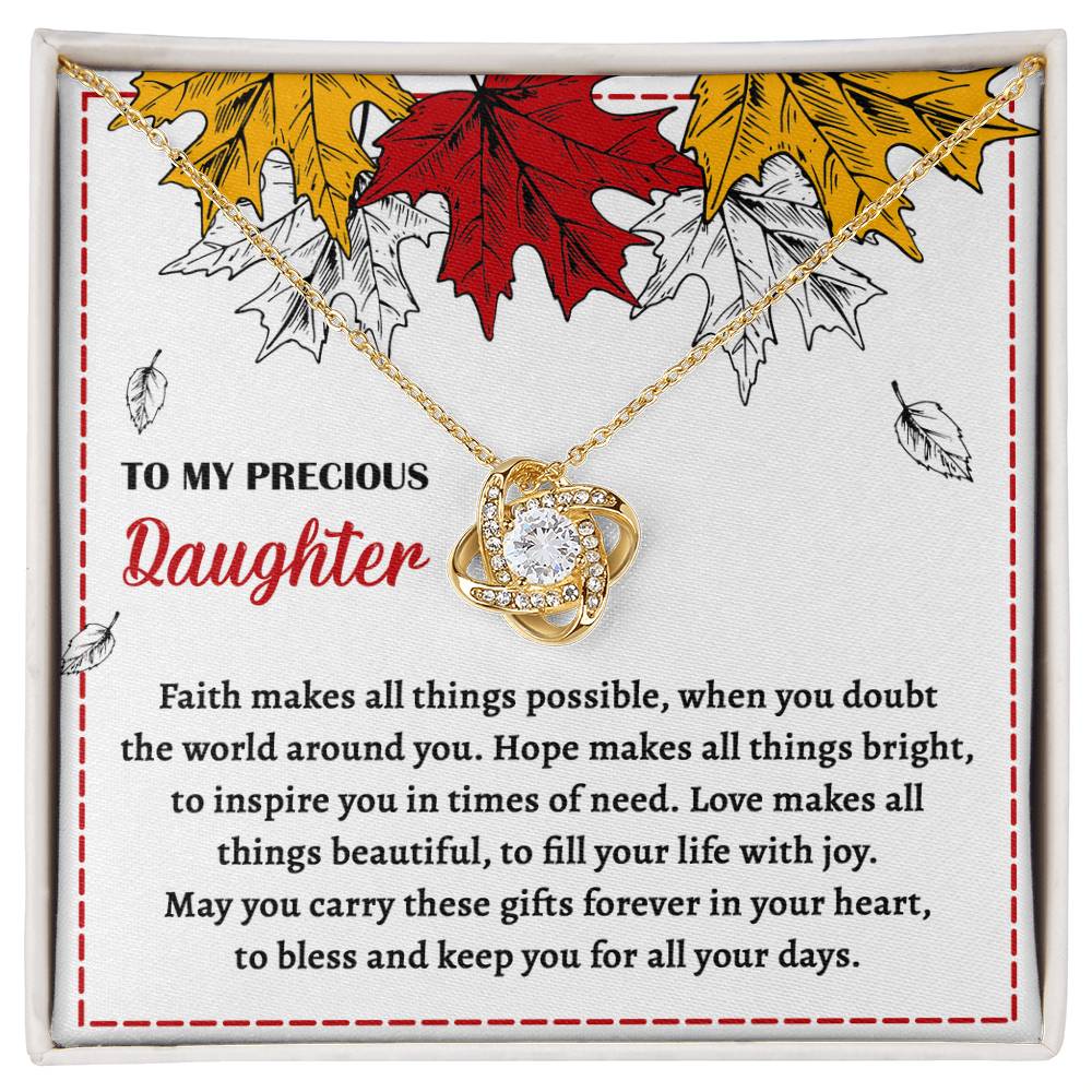 To My Daughter - Fill Your Life With Joy - Love Knot Necklace