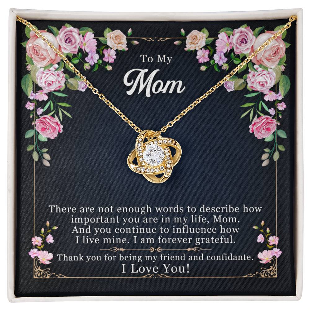 To My Mom, Thank You For Being My Friend - Love Knot Necklace