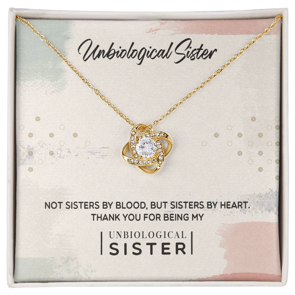 To My Unbiological Sister, Thank You - Love Knot Necklace