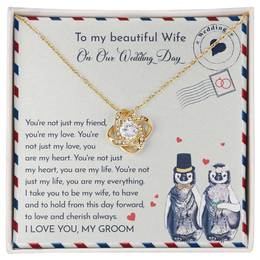 To My Wife - Love Knot  Necklace - Love and Cherish