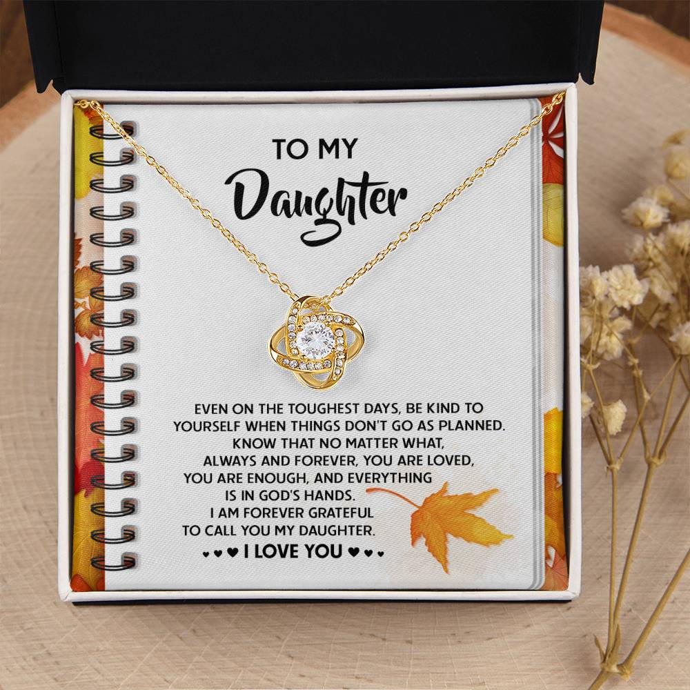 To My Daughter - In God's Hands - Love Knot Necklace