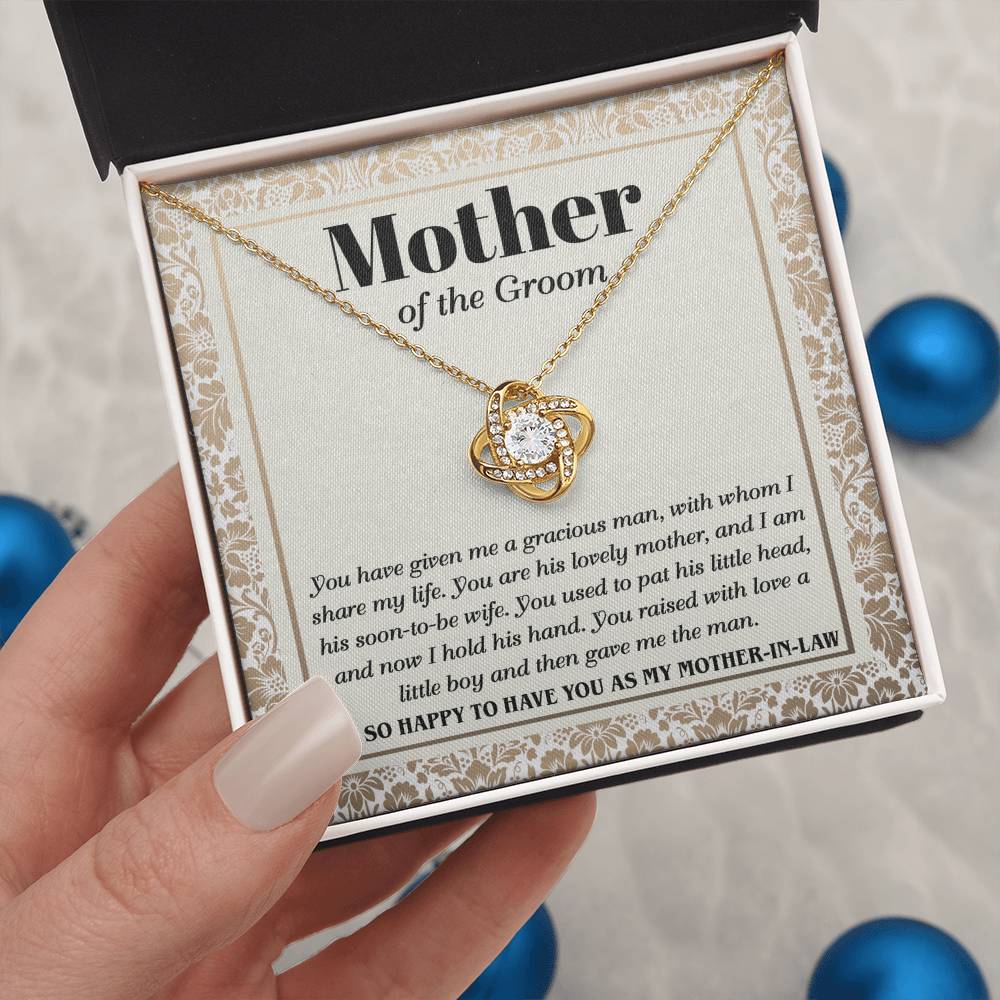 Mother Of The Groom Gift - Love Knot Necklace - Happy To Have You