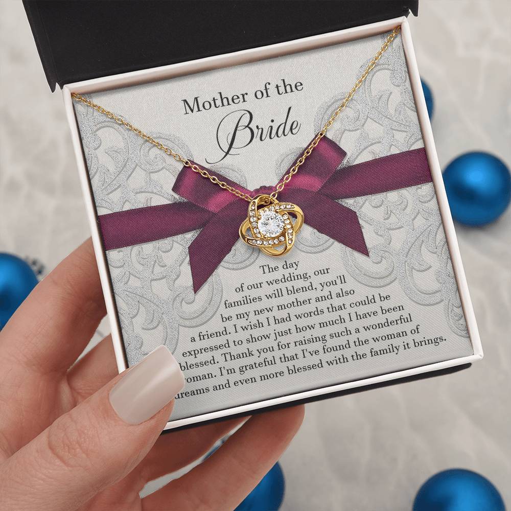 Mother of the Bride Gift from Groom - Love Knot  Necklace - My New Mother