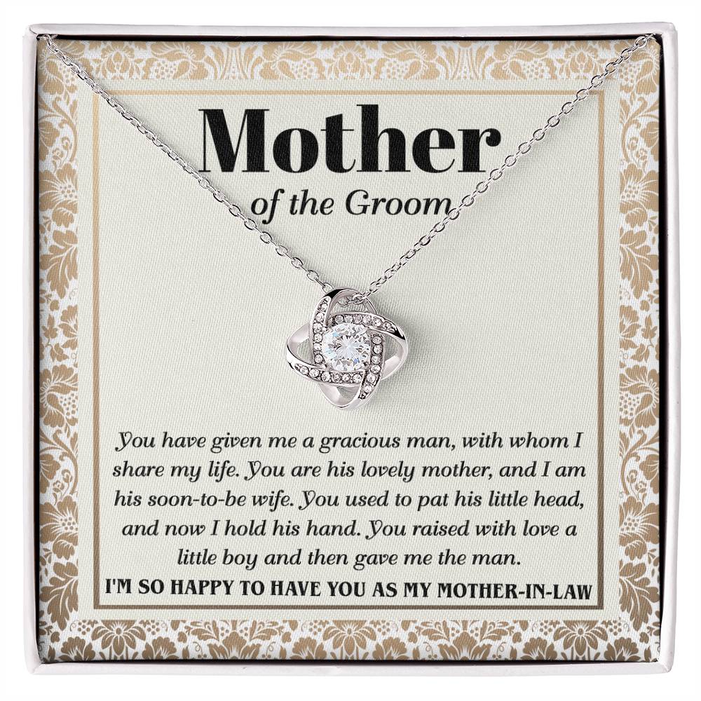 Mother Of The Groom Gift - Love Knot Necklace - Happy To Have You