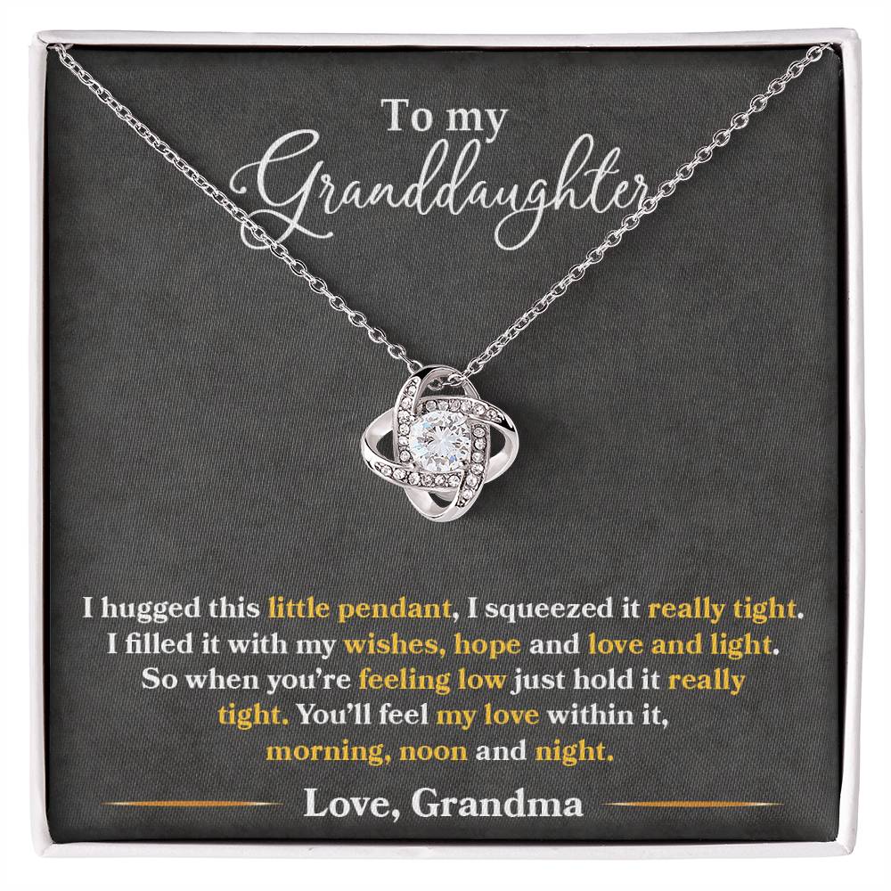 To My Granddaughter, You_ll Feel My Love Within This - Love Knot Necklace