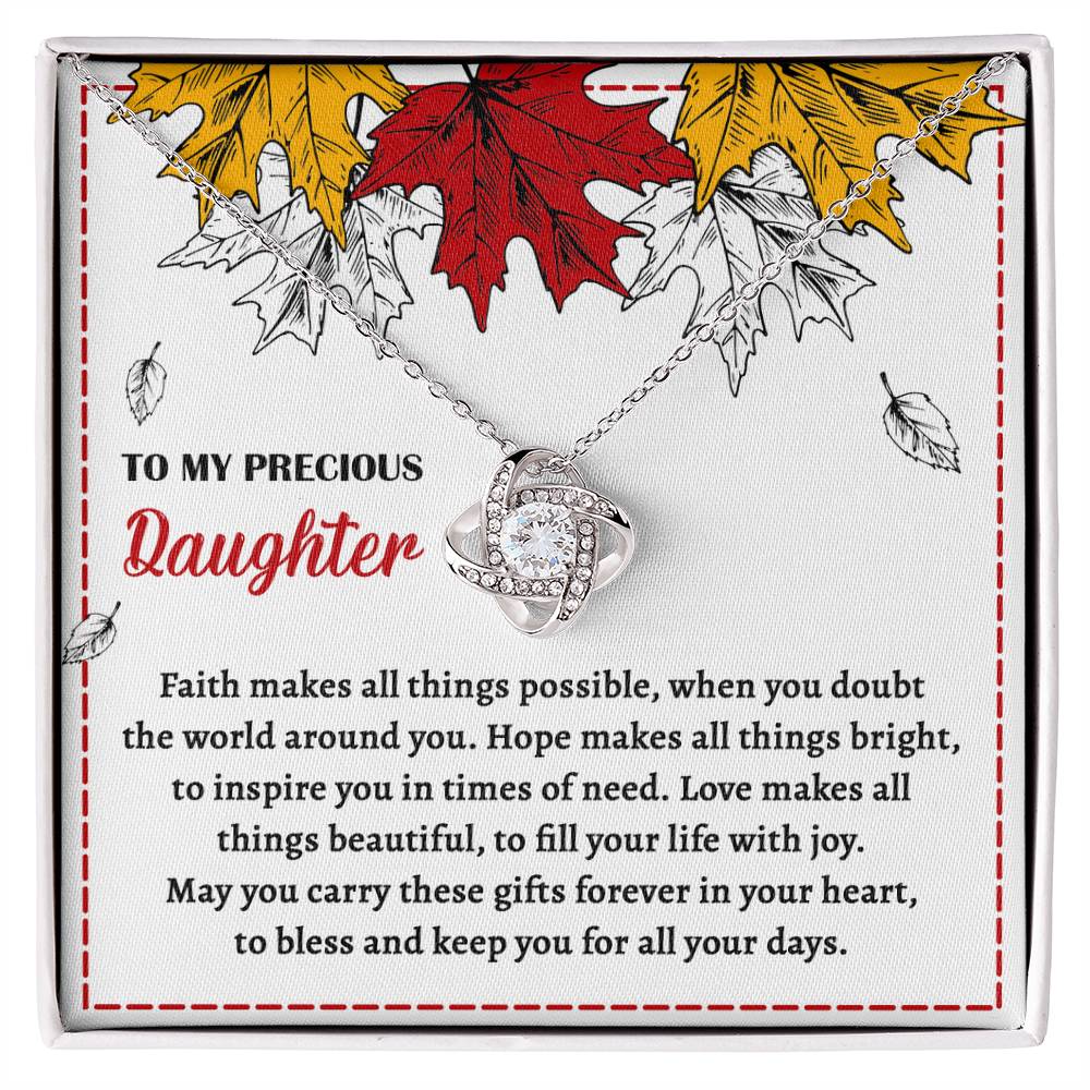 To My Daughter - Fill Your Life With Joy - Love Knot Necklace