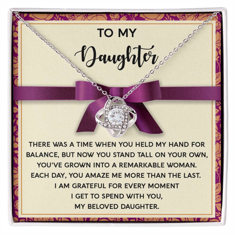 To My Daughter - Grown Into A Remarkable Woman - Love Knot Necklace