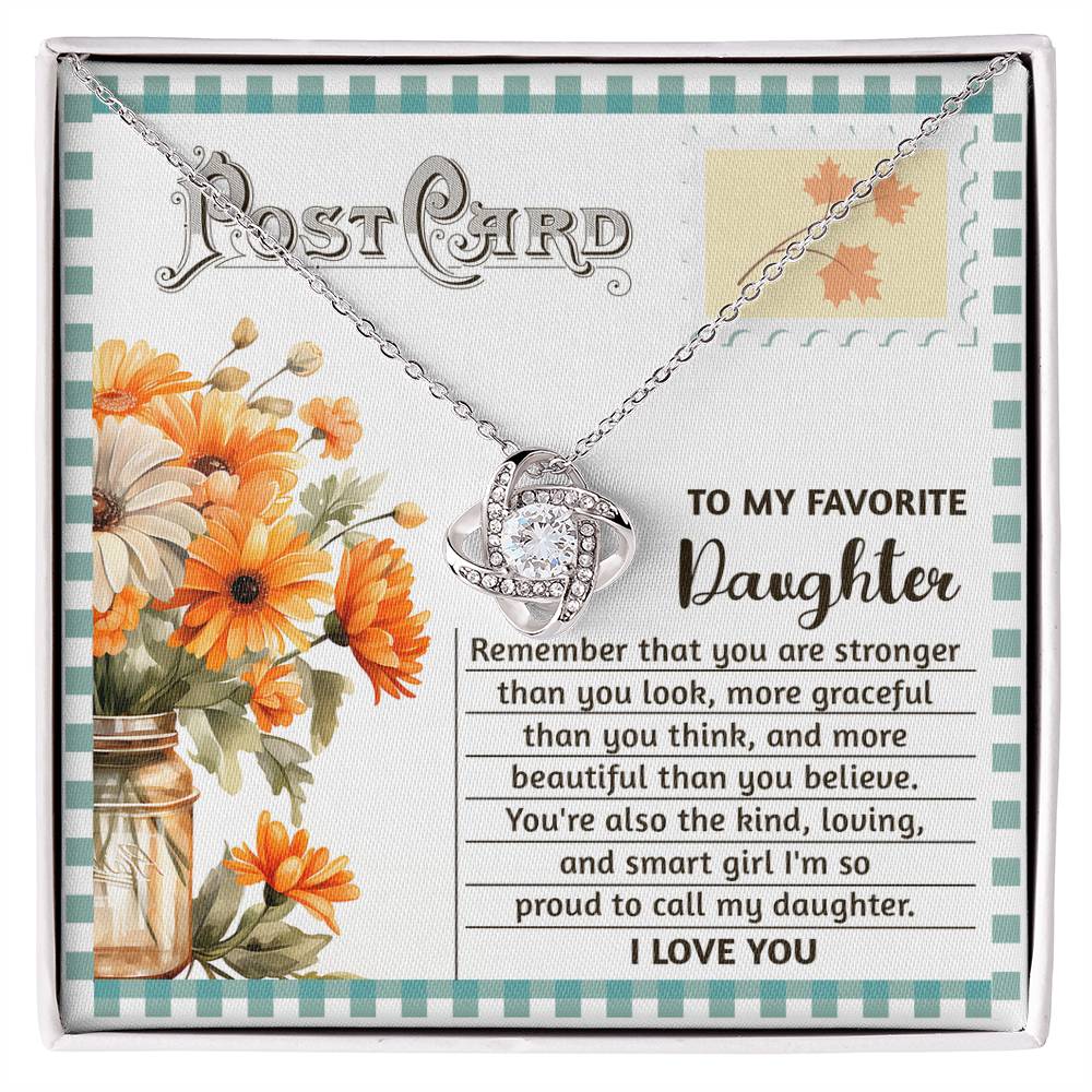 To My Daughter - Kind Loving and Smart - Love Knot Necklace