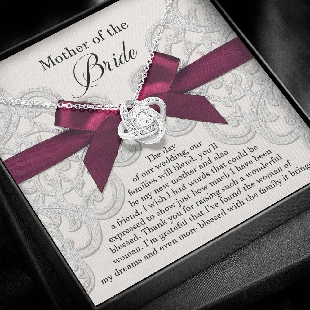 Mother of the Bride Gift from Groom - Love Knot  Necklace - My New Mother