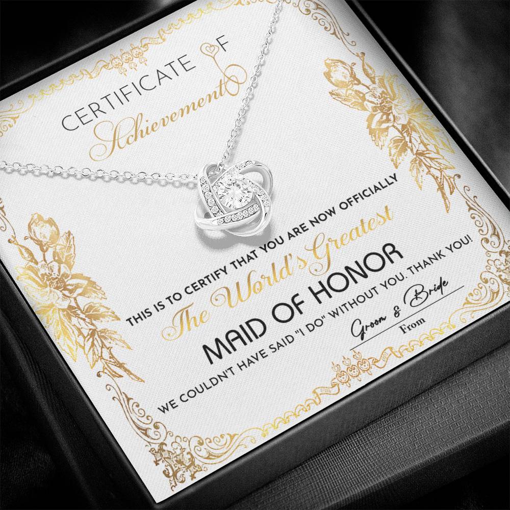 Maid Of Honor-Certificate Of Achievement